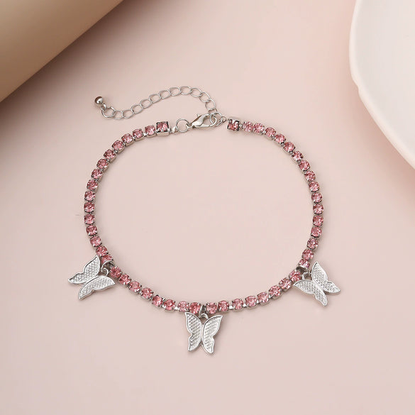 Jewelry Metal Copper Butterfly Claw Chain Simple Single Layer Retro Clavicle Necklace For Women