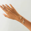 Jewelry Metal Copper Chain Alloy Geometric Finger Bracelet For Women With Electroplating And Cross Pendant Simple Style