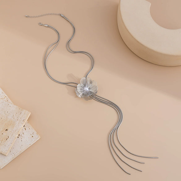 Jewelry Metal Copper Chain Imitation Pearls Geometric Highend Electroplating Clavicle Chain
