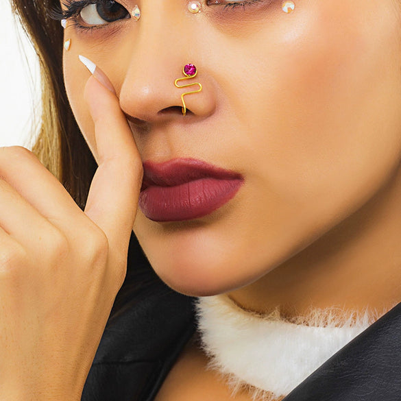 Jewelry Metal Copper Iron Geometric Heart Shaped Electroplating Non Hole Piercing Nose Clip For Women