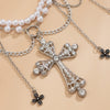 Jewelry Metal Cross Tassel Waist Chain Dark Gothic Blood Drop Bead Body Chain Lobster Clasp