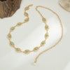 Jewelry Metal Cut Out Splicing Body Chain Waist Chain Alloy Turquoise Imitation Pearl Lobster Clasp