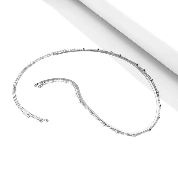 Jewelry Metal Double Layer Snake Bone Chain Body Chain With Cross Tassel For Women