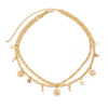 Jewelry Metal Doublelayer Body Chain With Star Sun Pendant Iron Chain Alloy Fashion Style