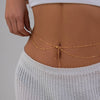 Jewelry Metal Doublelayer Thin Chain Tassel Body Chain With Metallic Round Bead And Double Circle Design For Women
