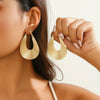 Jewelry Metal Exaggerated Retro Geometric Arc Stripe Earrings Electroplated For Women