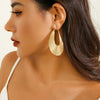Jewelry Metal Exaggerated Retro Geometric Arc Stripe Earrings Electroplated For Women