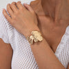 Jewelry Metal Flower Opening Bracelet Iron Electroplating Light Luxury Style