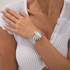 Jewelry Metal Flower Opening Bracelet Iron Electroplating Light Luxury Style
