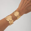 Jewelry Metal Flower Opening Bracelet Iron Electroplating Light Luxury Style