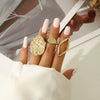 Jewelry Metal Geometric Arc Ring Joint Exaggerated Opening Set Electroplating Women's