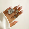 Jewelry Metal Geometric Arc Ring Joint Exaggerated Opening Set Electroplating Women's