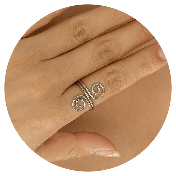 Jewelry Metal Geometric Coil Open Ring Bracelet For Women With Electroplating