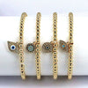 Jewelry Metal Geometric Devil's Eye Elastic Bracelet For Women With Color Oil Dropping Zircon Electroplating
