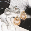 Jewelry Metal Geometric Double Spiral Interlaced Handmade Electroplated Earrings