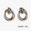 Jewelry Metal Geometric Double Spiral Interlaced Handmade Electroplated Earrings