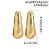Jewelry Metal Geometric Imitation Pearl Tassel Pleated Earrings With Electroplating