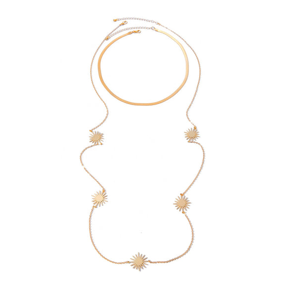 Jewelry Metal Geometric Snake Bone Clavicle Chain Necklace Electroplated Simple Style