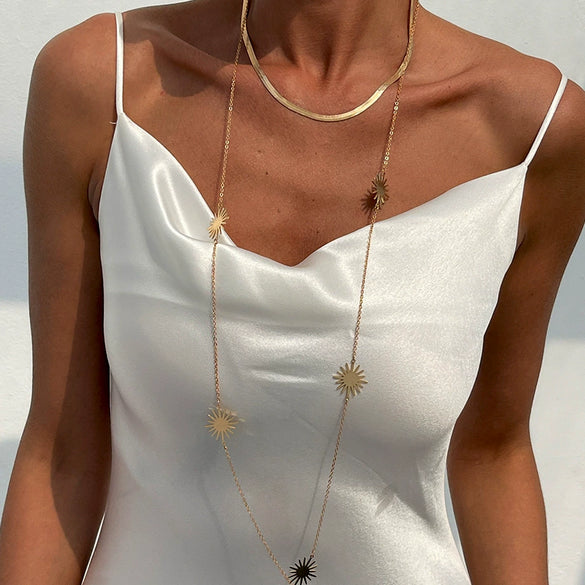 Jewelry Metal Geometric Snake Bone Clavicle Chain Necklace Electroplated Simple Style