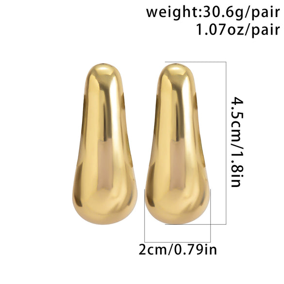 Jewelry Metal Geometric Square Punk Style Electroplated Water Drop Earrings For Women