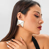 Jewelry Metal Geometric Square Punk Style Electroplated Water Drop Earrings For Women