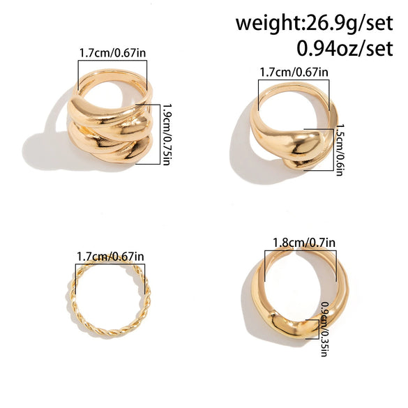 Jewelry Metal Geometric Water Drop Ring Electroplating Women's