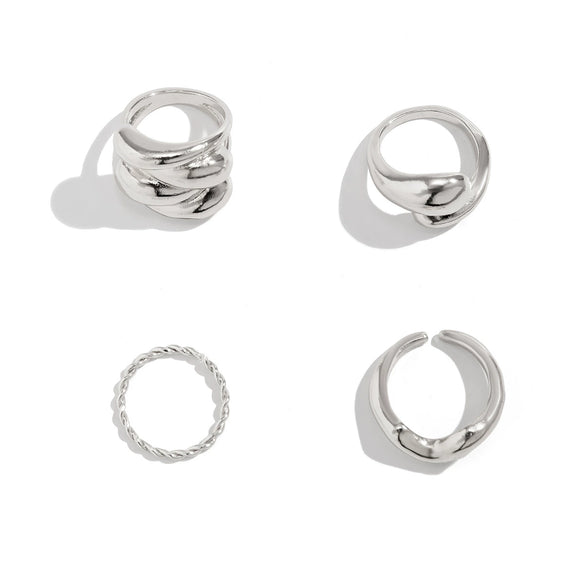 Jewelry Metal Geometric Water Drop Ring Electroplating Women's