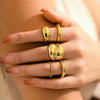 Jewelry Metal Geometric Water Drop Ring Electroplating Women's