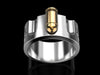 Jewelry Metal Goldplated Geometric Bullet Ring Electroplated For Women And Unisex