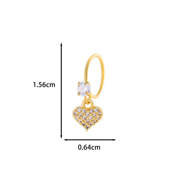 Jewelry Metal Heart Shape Electroplating Pendant Earrings Nose Ring For Women
