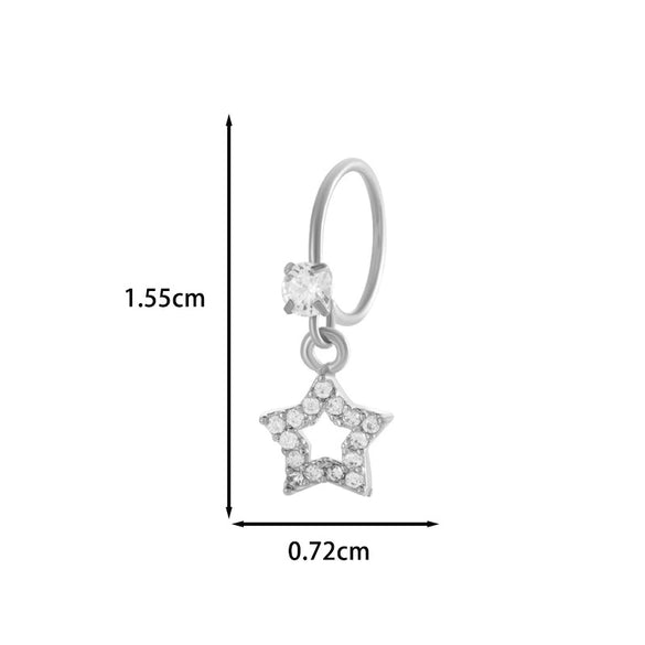 Jewelry Metal Heart Shape Electroplating Pendant Earrings Nose Ring For Women