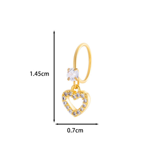 Jewelry Metal Heart Shape Electroplating Pendant Earrings Nose Ring For Women