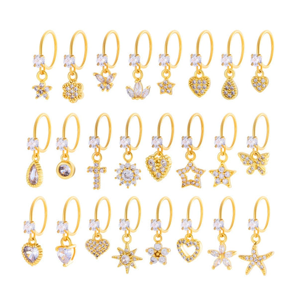 Jewelry Metal Heart Shape Electroplating Pendant Earrings Nose Ring For Women
