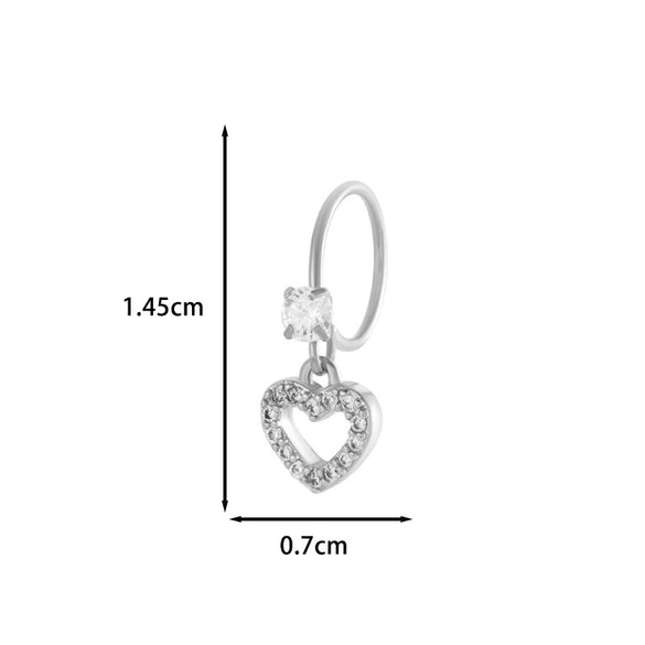 Jewelry Metal Heart Shape Electroplating Pendant Earrings Nose Ring For Women