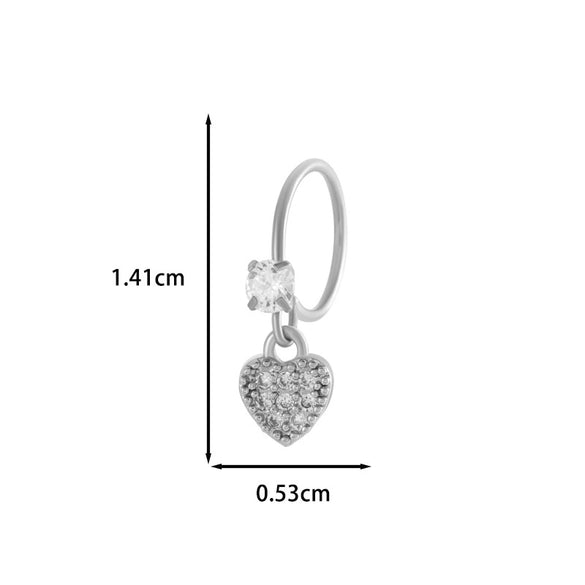 Jewelry Metal Heart Shape Electroplating Pendant Earrings Nose Ring For Women