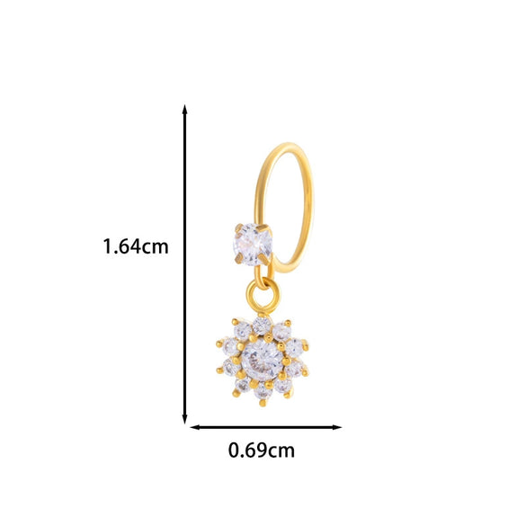 Jewelry Metal Heart Shape Electroplating Pendant Earrings Nose Ring For Women