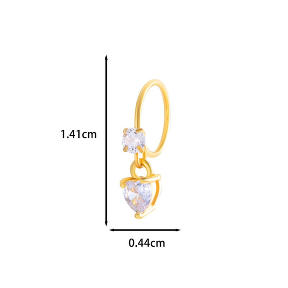 Jewelry Metal Heart Shape Electroplating Pendant Earrings Nose Ring For Women