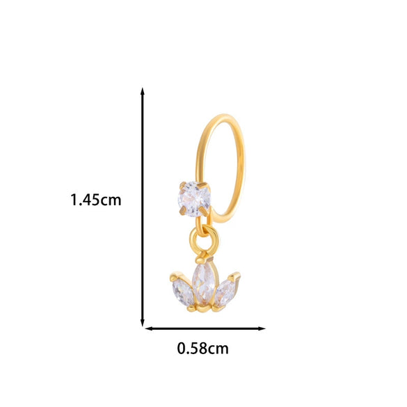 Jewelry Metal Heart Shape Electroplating Pendant Earrings Nose Ring For Women