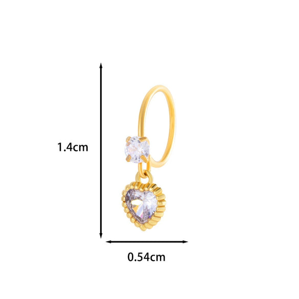 Jewelry Metal Heart Shape Electroplating Pendant Earrings Nose Ring For Women