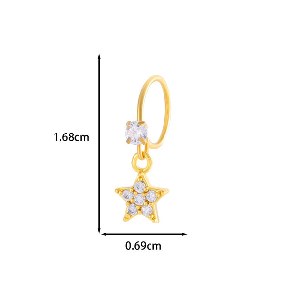 Jewelry Metal Heart Shape Electroplating Pendant Earrings Nose Ring For Women
