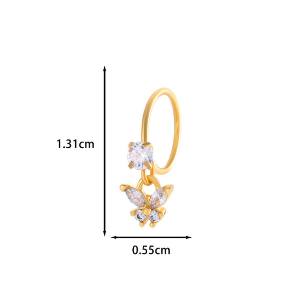Jewelry Metal Heart Shape Electroplating Pendant Earrings Nose Ring For Women