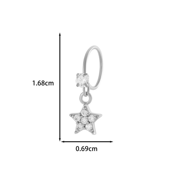 Jewelry Metal Heart Shape Electroplating Pendant Earrings Nose Ring For Women