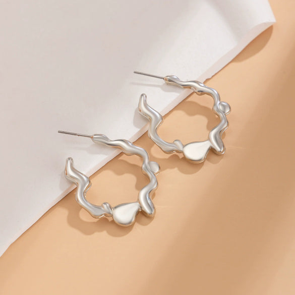 Jewelry Metal Heart Shape Geometric Electroplating Women's Earrings