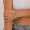Jewelry Metal Heartshaped And Starshaped Pendant Bracelet For Women With Geometric Style And Electroplating Treatment