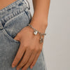 Jewelry Metal Heartshaped And Starshaped Pendant Bracelet For Women With Geometric Style And Electroplating Treatment