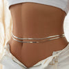 Jewelry Metal Hiphop Doublelayer Flat Snake Bone Chain Waist Chain Body Chain For Women