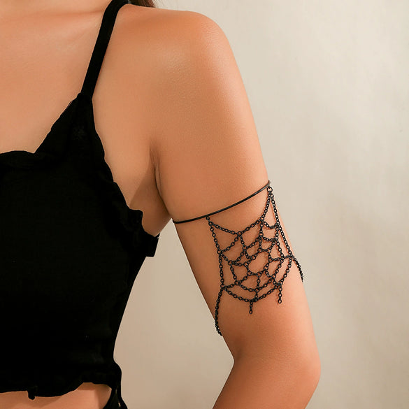 Jewelry Metal Hollow Chain Tassel Arm Chain Spider Web Opening Bracelet For Women