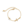 Jewelry Metal Imitation Pearl Chain Bracelet Geometric Hiphop Style Electroplating For Women