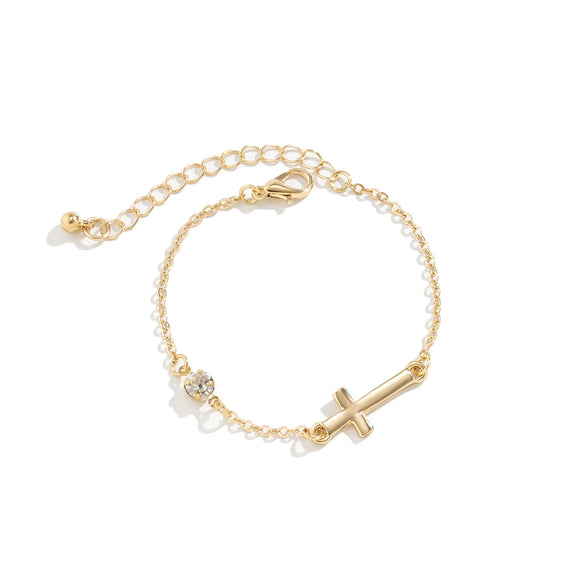 Jewelry Metal Imitation Pearl Chain Bracelet Geometric Hiphop Style Electroplating For Women