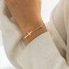 Jewelry Metal Imitation Pearl Chain Bracelet Geometric Hiphop Style Electroplating For Women